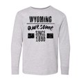 thumbnail image 1 of Inktastic Wyoming Awesome Since 1890 Long Sleeve Youth T-Shirt, 1 of 5