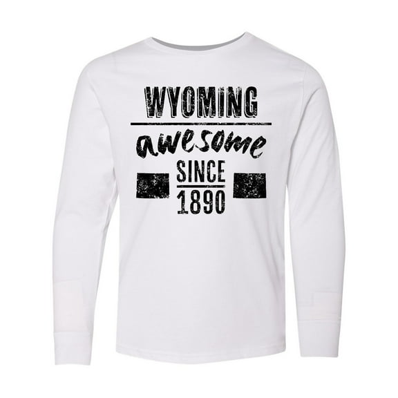 Inktastic Wyoming Awesome Since 1890 Long Sleeve Youth T-Shirt
