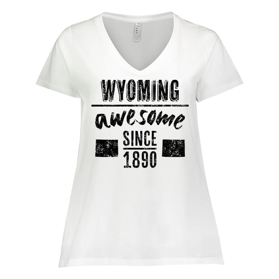 Inktastic Wyoming Awesome Since 1890 Women's Plus Size V-Neck T-Shirt