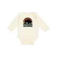 thumbnail image 1 of Inktastic Wyoming Buffalo Retro Sunset Boys or Girls Long Sleeve Baby Bodysuit, 1 of 5