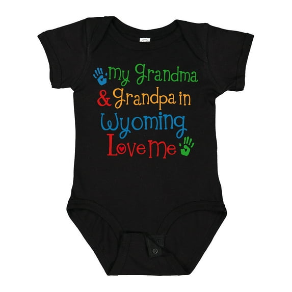 Inktastic Wyoming Grandma Loves Me Boys or Girls Baby Bodysuit