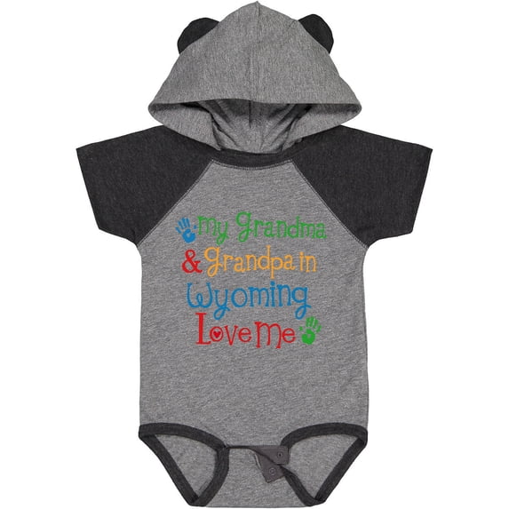 Inktastic Wyoming Grandma Loves Me Boys or Girls Baby Bodysuit
