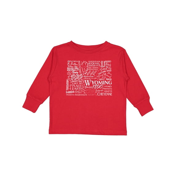 Inktastic Wyoming State word salad Boys or Girls Long Sleeve Toddler T-Shirt
