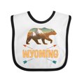 thumbnail image 1 of Inktastic Wyoming Vacation Bear Silhouette Boys or Girls Baby Bib, 1 of 4