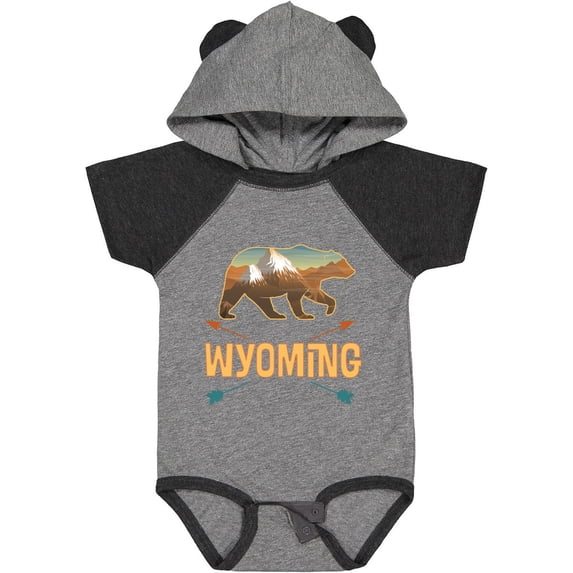 Inktastic Wyoming Vacation Bear Silhouette Boys or Girls Baby Bodysuit