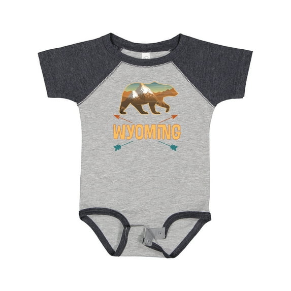 Inktastic Wyoming Vacation Bear Silhouette Boys or Girls Baby Bodysuit
