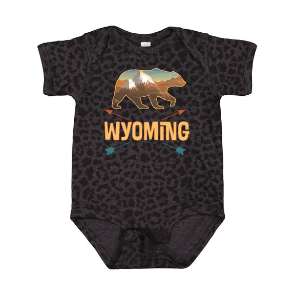 Inktastic Wyoming Vacation Bear Silhouette Boys or Girls Baby Bodysuit