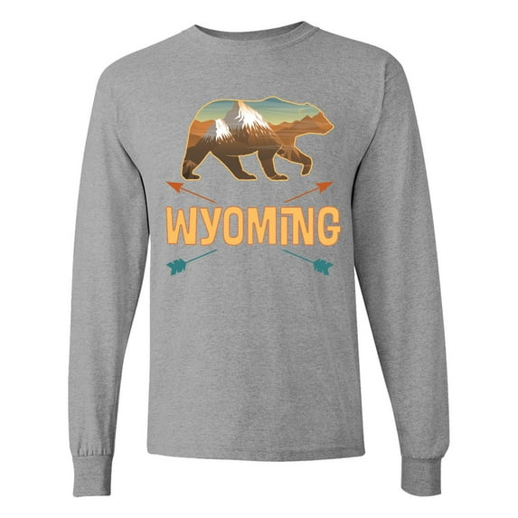 Inktastic Wyoming Vacation Bear Silhouette Long Sleeve T-Shirt
