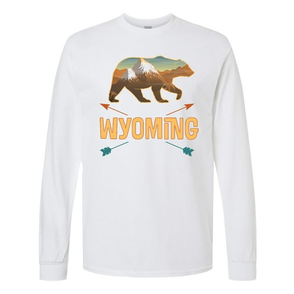 Inktastic Wyoming Vacation Bear Silhouette Long Sleeve T-Shirt