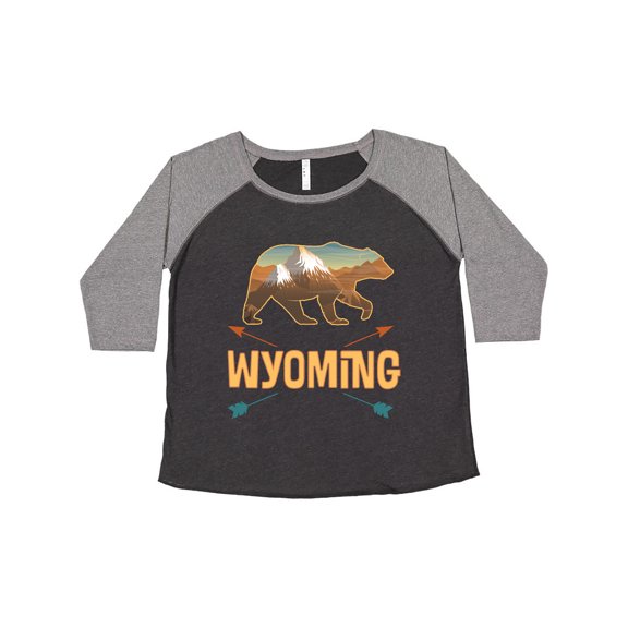 Inktastic Wyoming Vacation Bear Silhouette Women's Plus Size T-Shirt