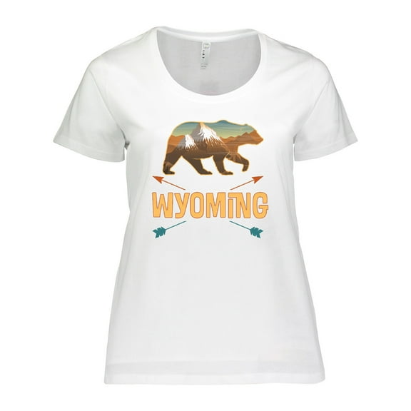 Inktastic Wyoming Vacation Bear Silhouette Women's Plus Size T-Shirt