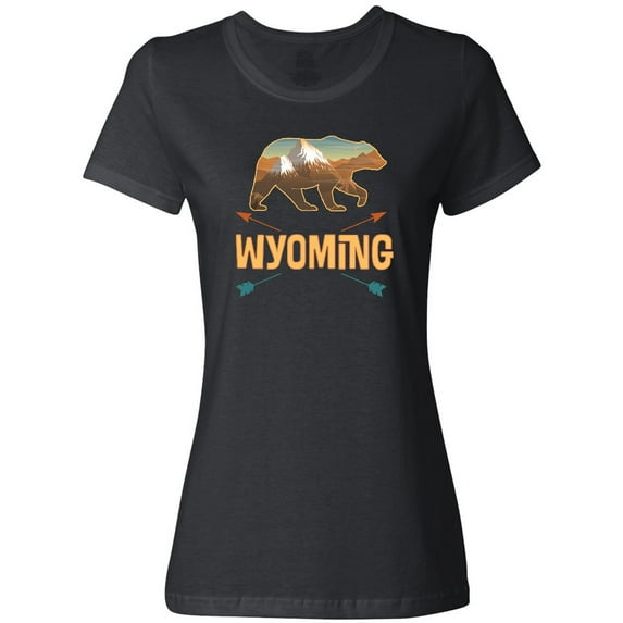 Inktastic Wyoming Vacation Bear Silhouette Women's T-Shirt