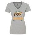 thumbnail image 1 of Inktastic Wyoming Vacation Bear Silhouette Women's V-Neck T-Shirt, 1 of 5