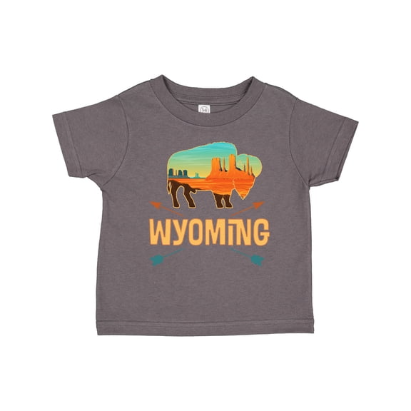 Inktastic Wyoming Vacation Buffalo Silhouette Boys or Girls Toddler T-Shirt