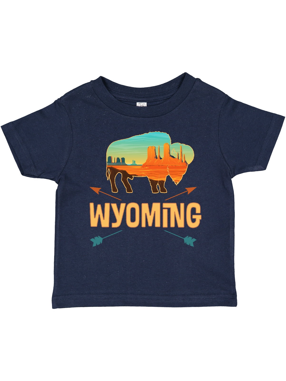 Inktastic Wyoming Vacation Buffalo Silhouette Boys or Girls Toddler T ...
