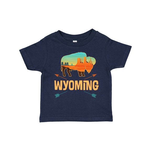 Inktastic Wyoming Vacation Buffalo Silhouette Boys or Girls Toddler T-Shirt