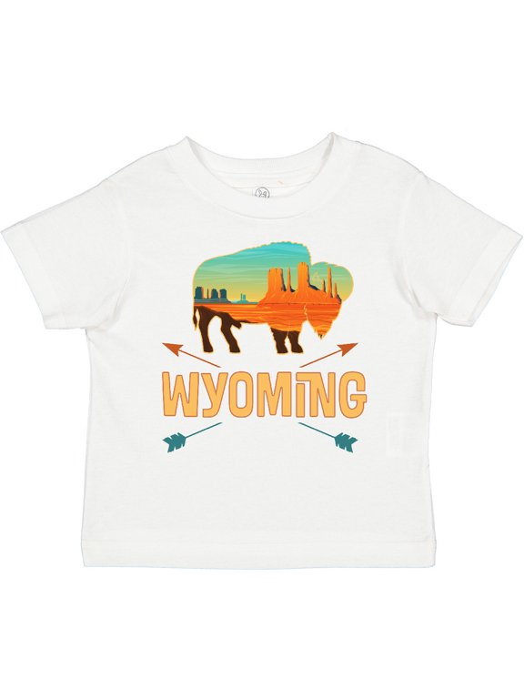 Wyoming Vacation Buffalo Silhouette Boys or Girls Toddler T-Shirt