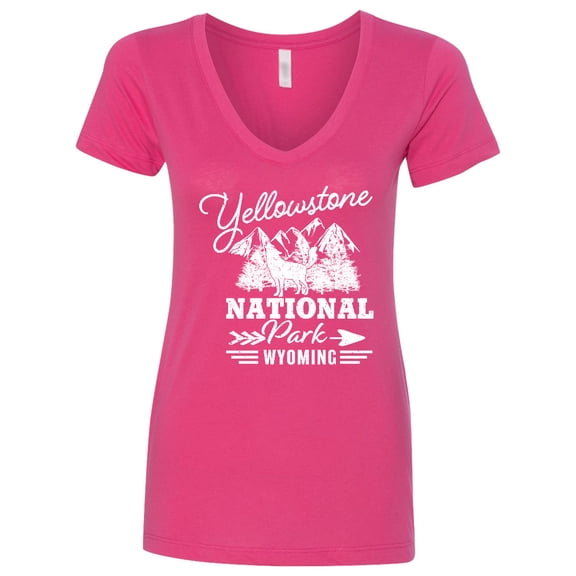 Inktastic Wyoming Yellowstone National Park Women's V-Neck T-Shirt