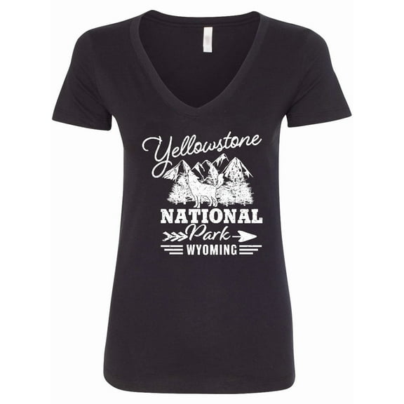Inktastic Wyoming Yellowstone National Park Women's V-Neck T-Shirt