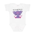thumbnail image 1 of Inktastic Yara Grandpa Loves Me Purple Elephant Butterflies Boys or Girls Baby Bodysuit, 1 of 5