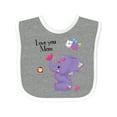 thumbnail image 1 of Inktastic Yara Happy Mothers Day Purple Elephant and Bee Gorgeous Girls Baby Bib, 1 of 4