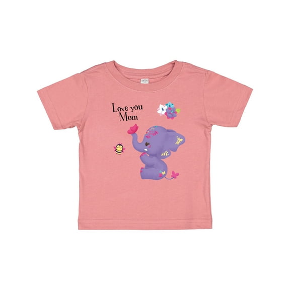 Inktastic Yara Happy Mothers Day Purple Elephant and Bee Gorgeous Girls Baby T-Shirt