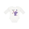 thumbnail image 1 of Inktastic Yara Happy Mothers Day Purple Elephant and Bee Gorgeous Girls Long Sleeve Baby Bodysuit, 1 of 5