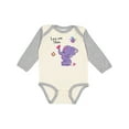 thumbnail image 1 of Inktastic Yara Happy Mothers Day Purple Elephant and Bee Gorgeous Girls Long Sleeve Baby Bodysuit, 1 of 5