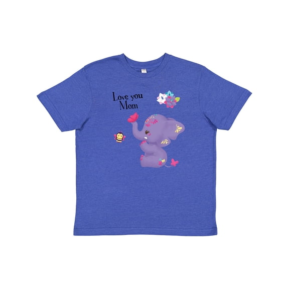 Inktastic Yara Happy Mothers Day Purple Elephant and Bee Gorgeous Youth T-Shirt
