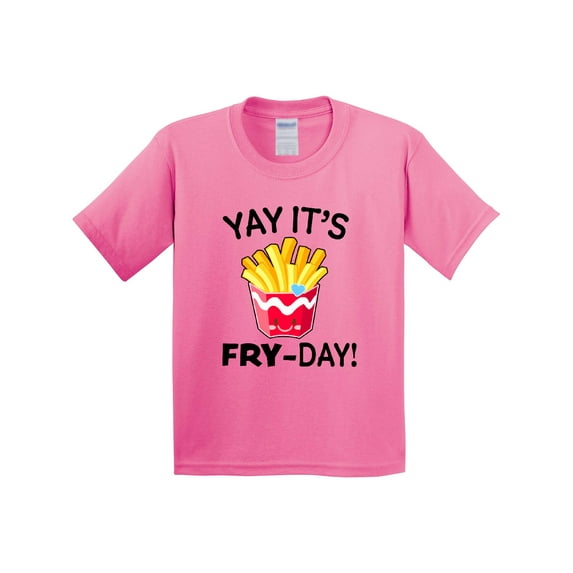 Inktastic Yay Its Fry Day with Cute French Fries Youth T-Shirt