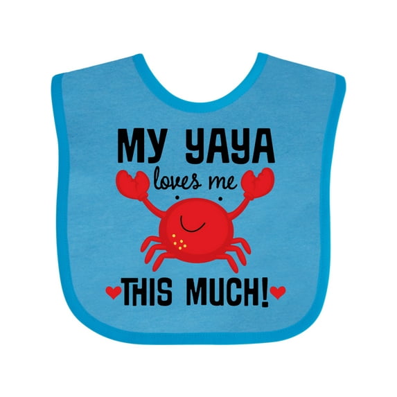 Inktastic Yaya Loves Me Grandson Boys or Girls Baby Bib