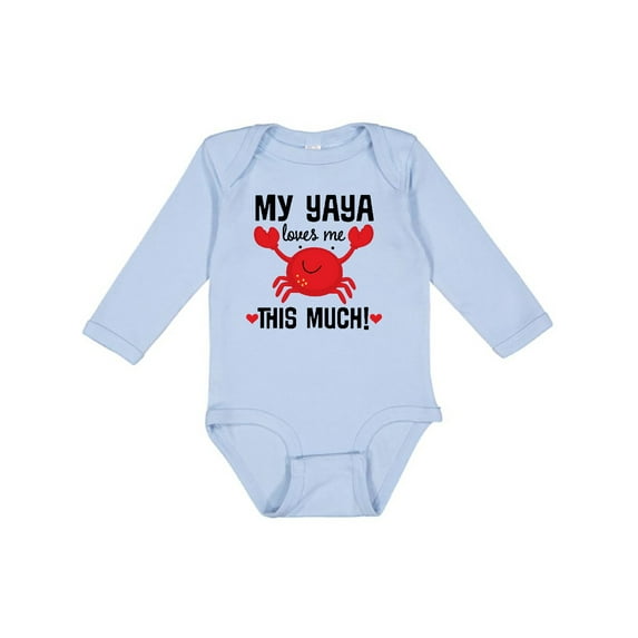 Inktastic Yaya Loves Me Grandson Boys or Girls Long Sleeve Baby Bodysuit