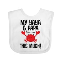 Inktastic Yaya and Papa Love Me Grandchild Boys or Girls Baby Bib