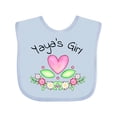 thumbnail image 1 of Inktastic Yaya's Girl Heart Flowers Girls Baby Bib, 1 of 4