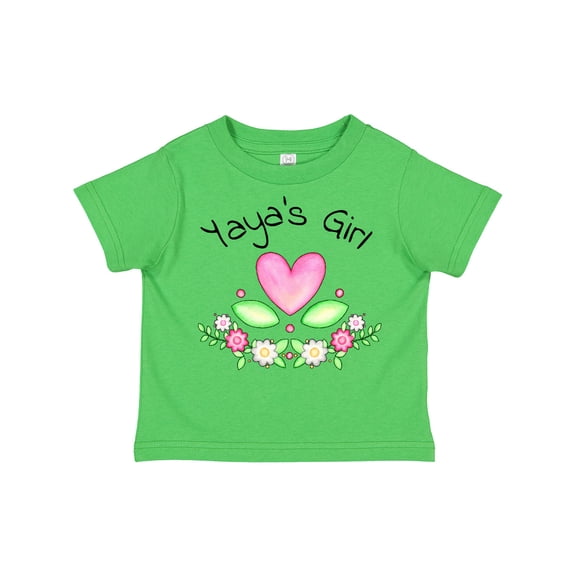 Inktastic Yaya's Girl Heart Flowers Girls Toddler T-Shirt