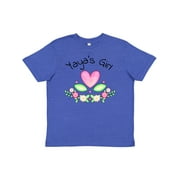 Inktastic Yaya's Girl- heart flowers Youth T-Shirt