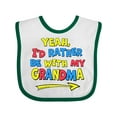 thumbnail image 1 of Inktastic Yeah I'd Rather Be with My Grandma in Red Yellow and Blue Boys or Girls Baby Bib, 1 of 4