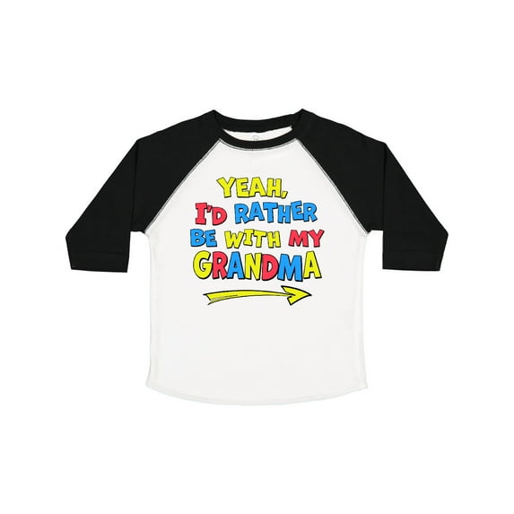 Inktastic Yeah I'd Rather Be with My Grandma in Red Yellow and Blue Boys or Girls Toddler T-Shirt