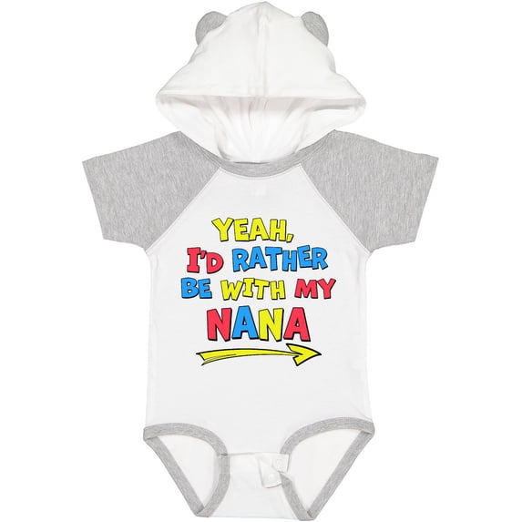 Inktastic Yeah I'd Rather Be with My Nana in Red Yellow and Blue Boys or Girls Baby Bodysuit
