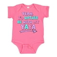 thumbnail image 1 of Inktastic Yeah I'd Rather Be with My Yaya in Pink Blue and Purple Boys or Girls Baby Bodysuit, 1 of 5