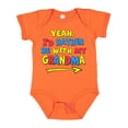 thumbnail image 1 of Inktastic Yeah I'd Rather be with My Grandma in Red Yellow and Blue Boys or Girls Baby Bodysuit, 1 of 5
