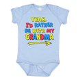 thumbnail image 1 of Inktastic Yeah I'd Rather be with My Grandma in Red Yellow and Blue Boys or Girls Baby Bodysuit, 1 of 5