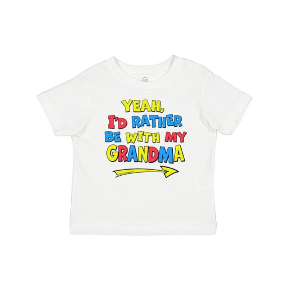 Inktastic Yeah I'd Rather be with My Grandma in Red Yellow and Blue Boys or Girls Baby T-Shirt