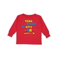 thumbnail image 1 of Inktastic Yeah I'd Rather Be with My Nana in Red Yellow and Blue Boys or Girls Long Sleeve Toddler T-Shirt, 1 of 5