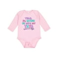 thumbnail image 1 of Inktastic Yeah I'd Rather be with My Yaya in Pink Blue and Purple Boys or Girls Long Sleeve Baby Bodysuit, 1 of 5