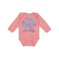 thumbnail image 1 of Inktastic Yeah I'd Rather be with My Yaya in Pink Blue and Purple Boys or Girls Long Sleeve Baby Bodysuit, 1 of 5