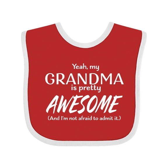 Inktastic Yeah My Grandma is Pretty Awesome Boys or Girls Baby Bib