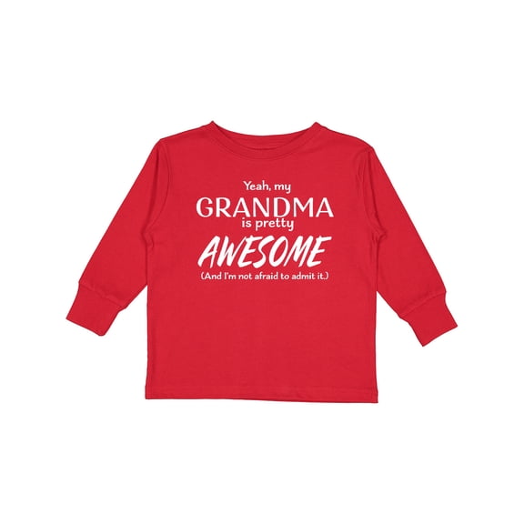 Inktastic Yeah My Grandma is Pretty Awesome Boys or Girls Long Sleeve Toddler T-Shirt