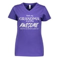 thumbnail image 1 of Inktastic Yeah My Grandma is Pretty Awesome Women's V-Neck T-Shirt, 1 of 5