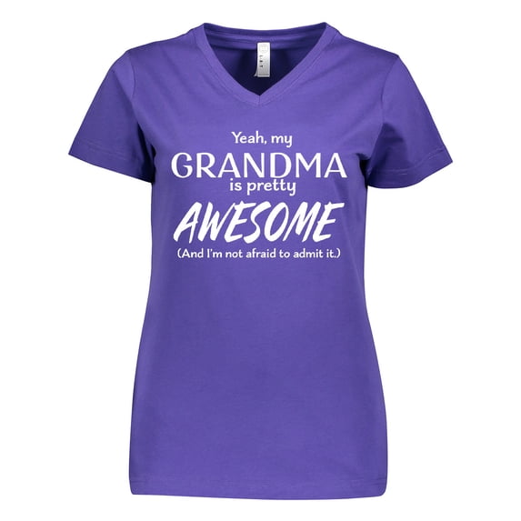 Inktastic Yeah My Grandma is Pretty Awesome Women's V-Neck T-Shirt